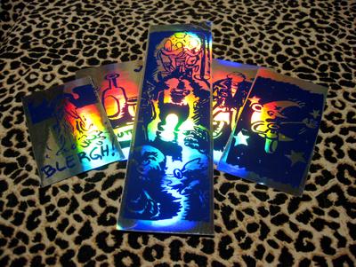 Stickers holográficos estampados en serigrafía